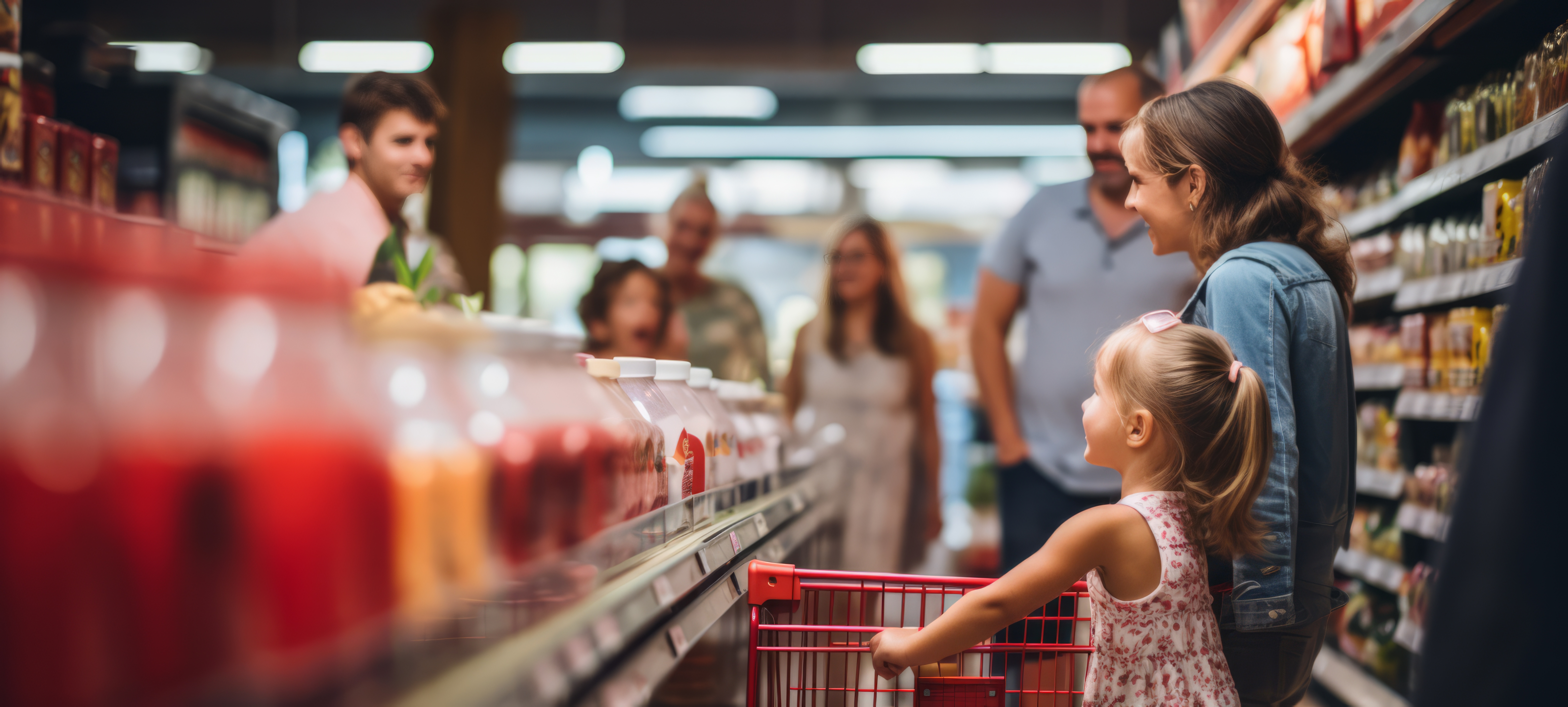 Clientes comprando em supermercados