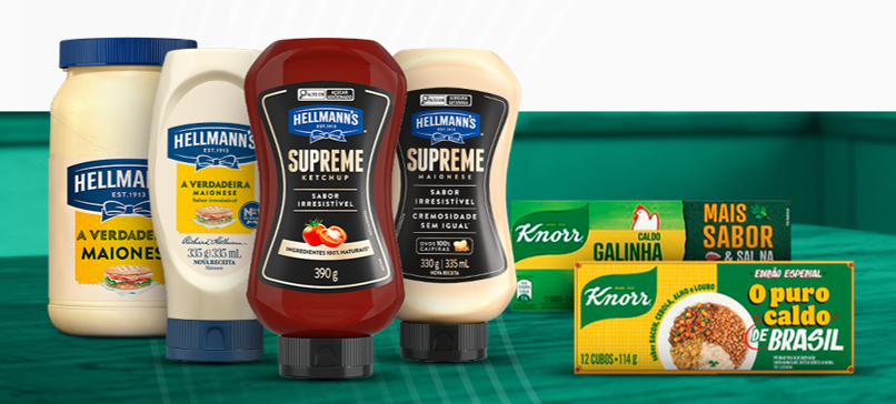 Produtos das marcas Hellmann's e Knorr
