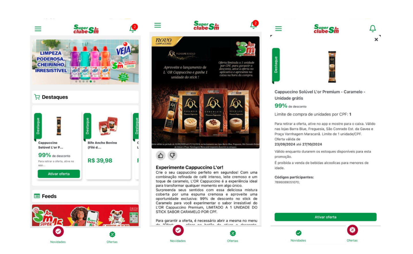 Prints de case L'OR no e-commerce do Supermarket