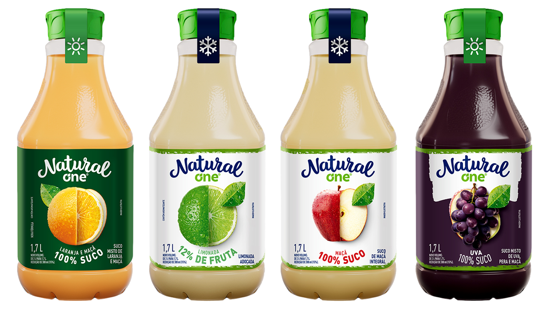 Novas embalagens 1,7L da Natural One