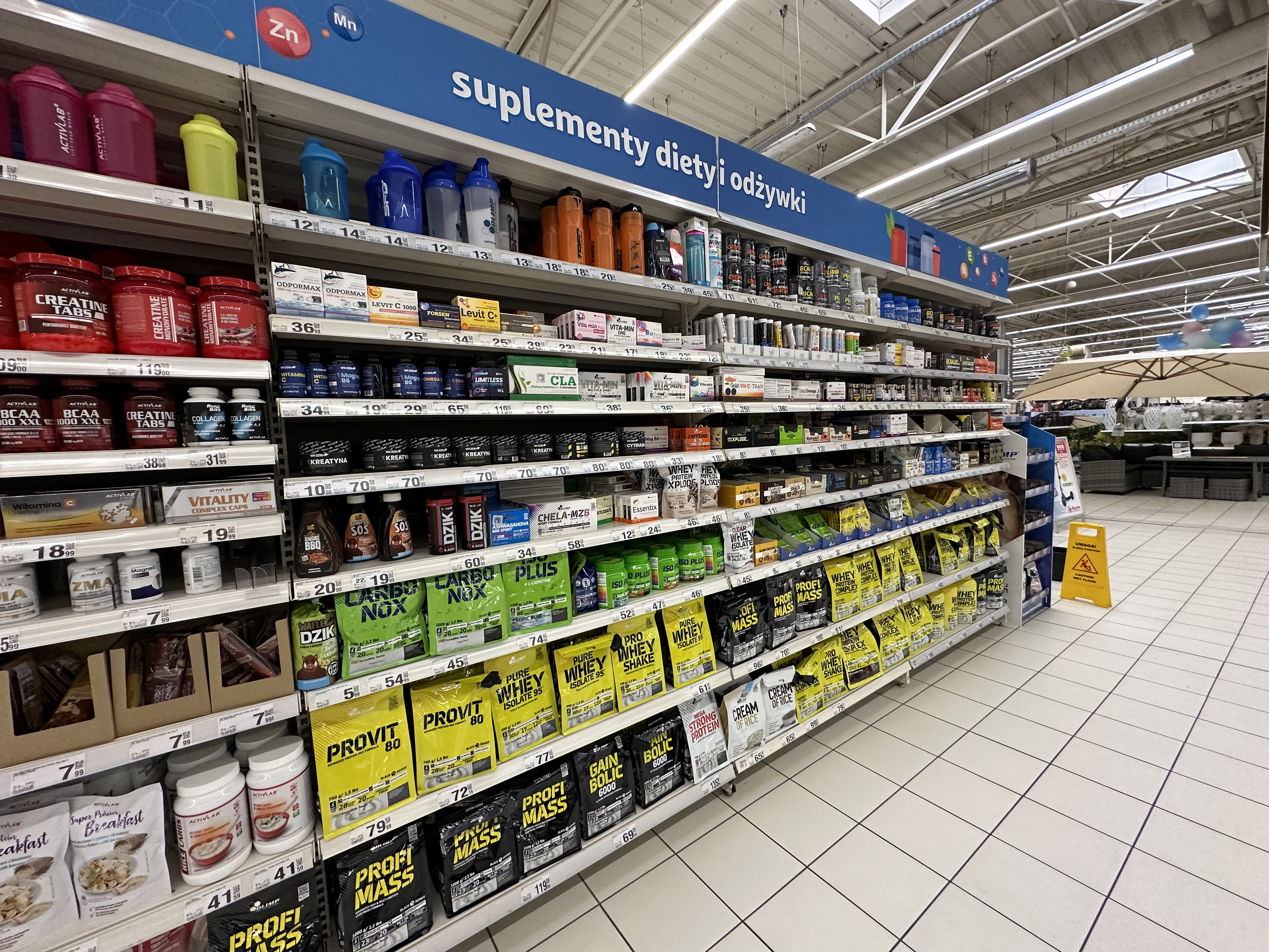 Suplementos no supermercado