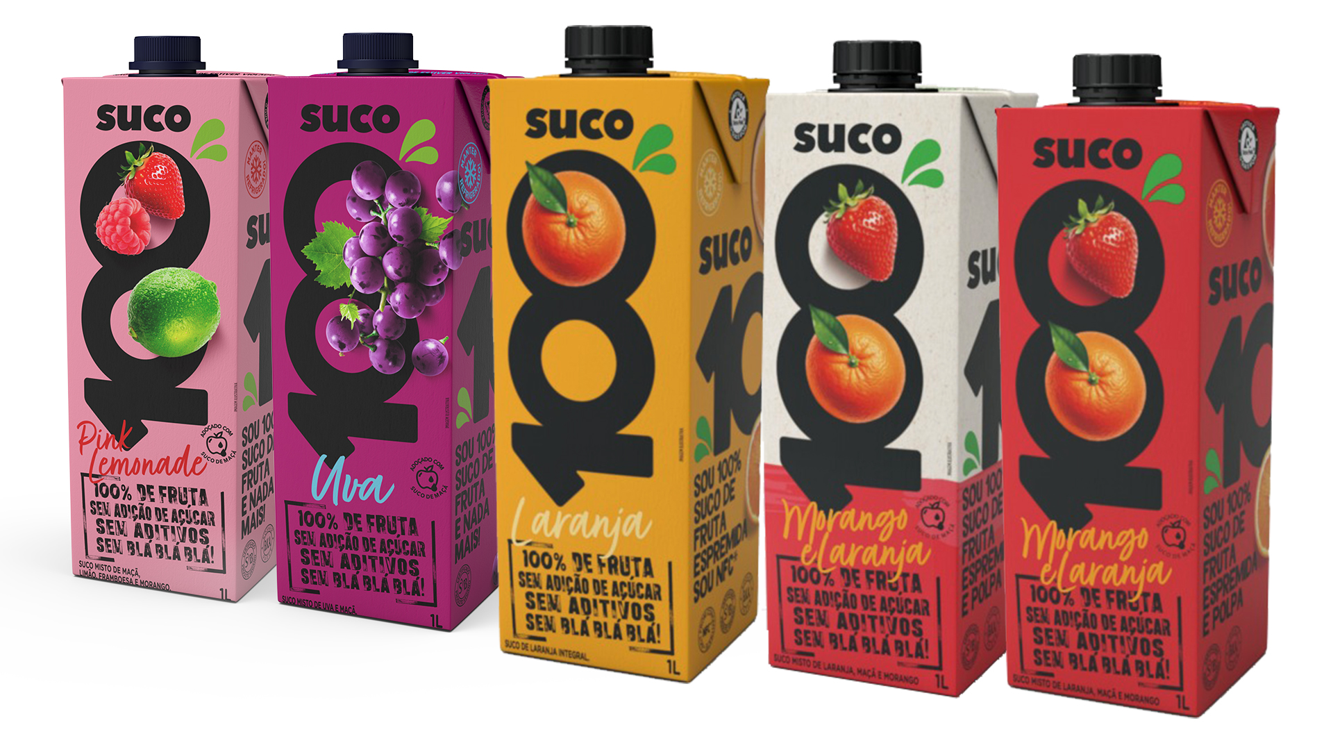 Linha de produtos Suco 100, da Orange Bowl