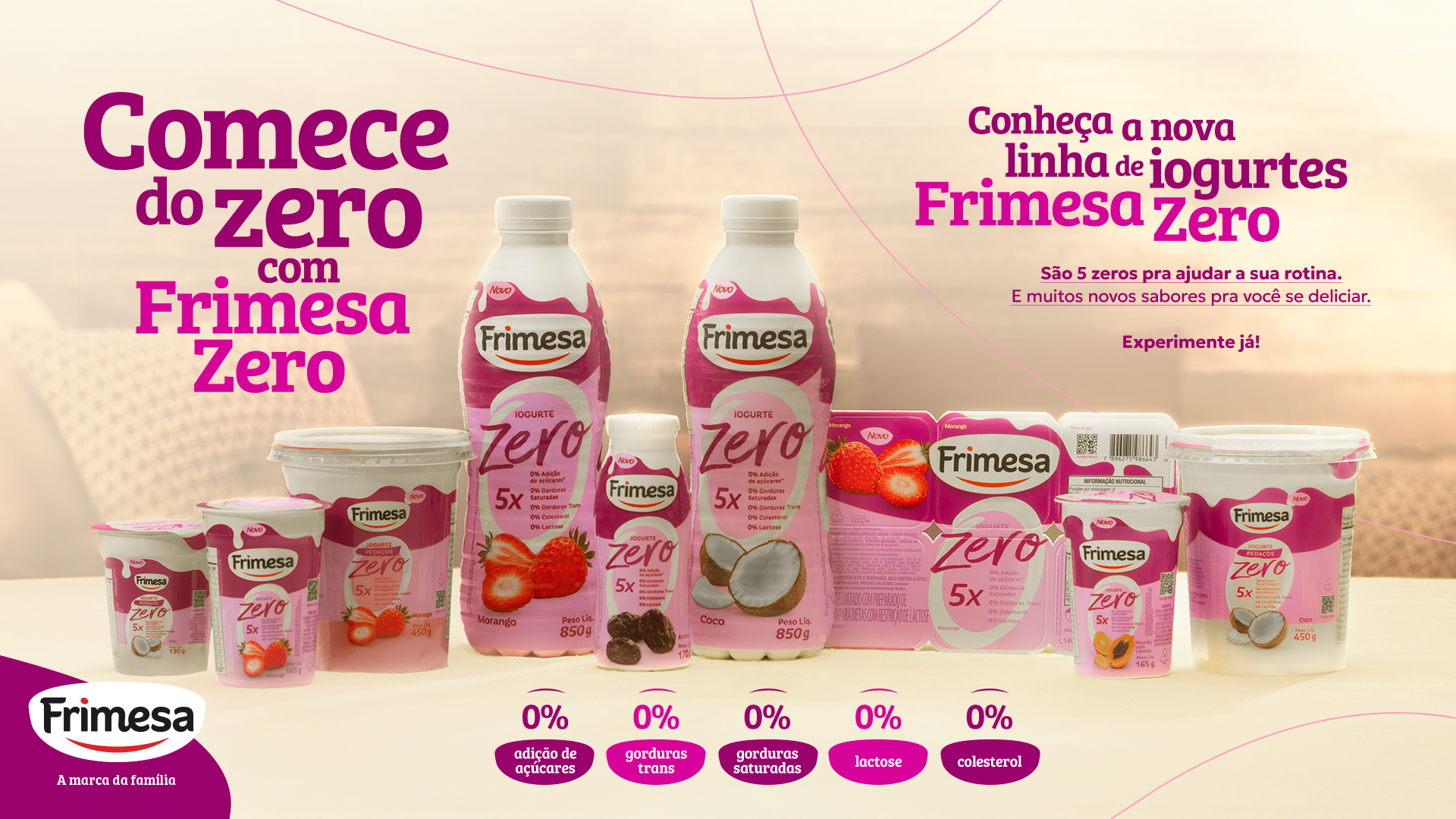 Nova linha de Iogurtes 5 Zeros, da Frimesa, reúne cinco apelos nutricionais