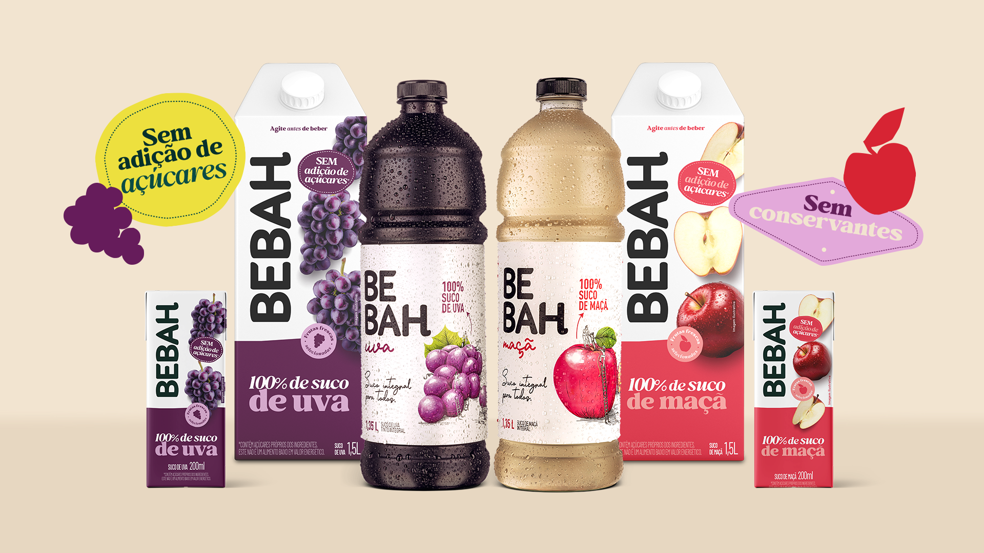 Portfólio 100% fruta da marca Bebah tem alta qualidade e variedade de formatos