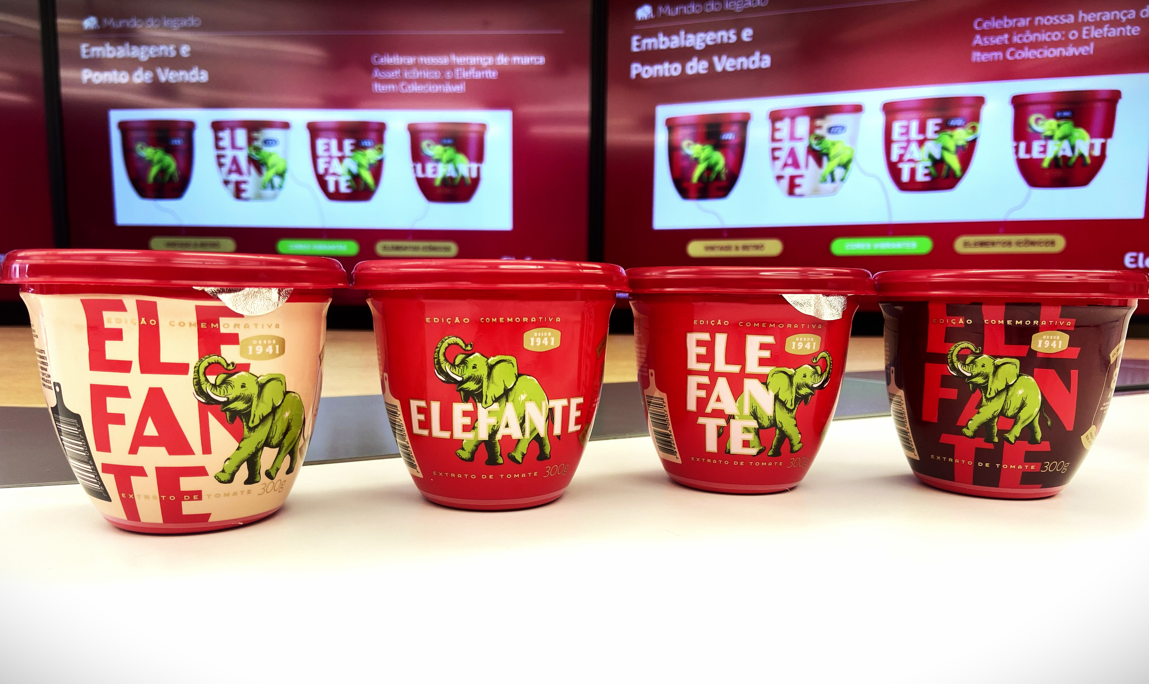 Edição especial de 85 anos do extrato de tomate elefante