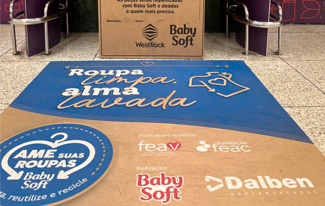 Ação entre Dalben Supermercados e Baby Soft divulga produtos juntamente com campanha social